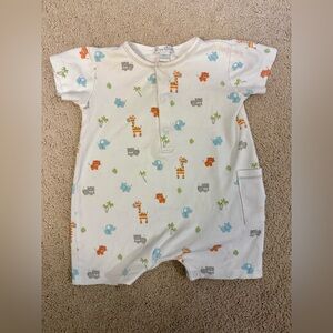 Kissy Kissy Safari Animal Print Romper 9M Jungle Elephant Giraffe